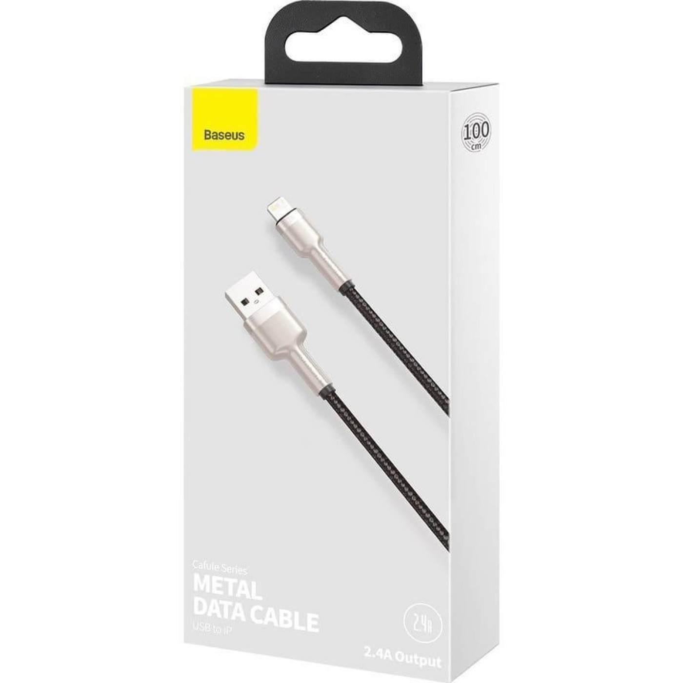 Кабель Baseus Cafule Metal Lightning 2.4A (1m) black (CALJK-A01)