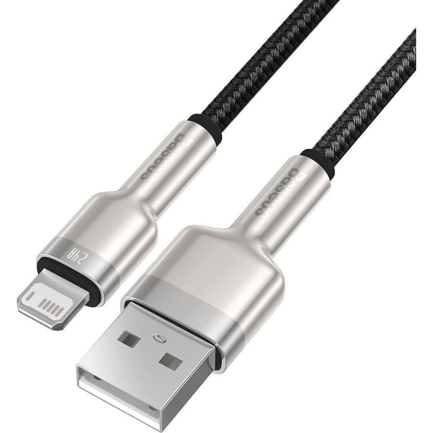 Кабель Baseus Cafule Metal Lightning 2.4A (2m) black (CALJK-B01)
