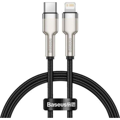 Кабель Baseus Cafule Metal Type-C to Lightning PD 20W (0.25m) black (CATLJK-01)