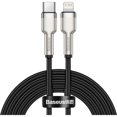 Кабель Baseus Cafule Metal Type-C to Lightning PD 20W (2m) black (CATLJK-B01)