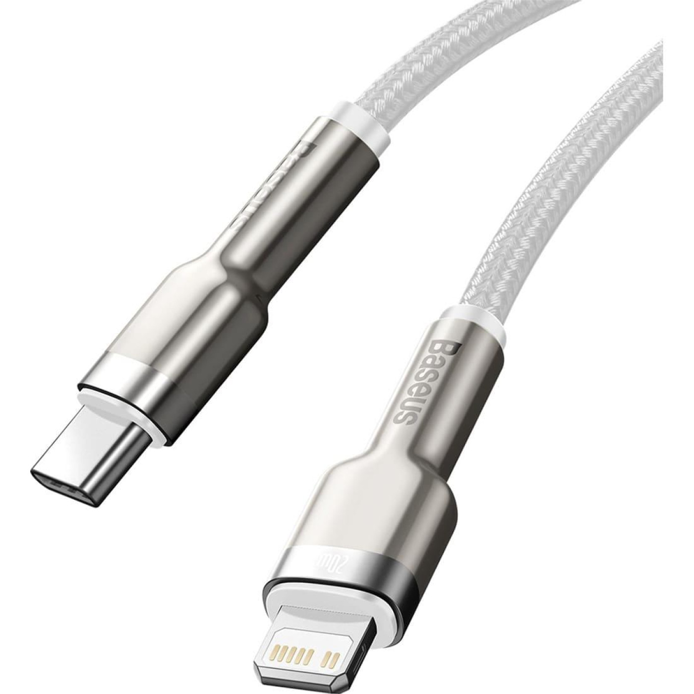 Кабель Baseus Cafule Metal Type-C to Lightning PD 20W (2m) white (CATLJK-B02)
