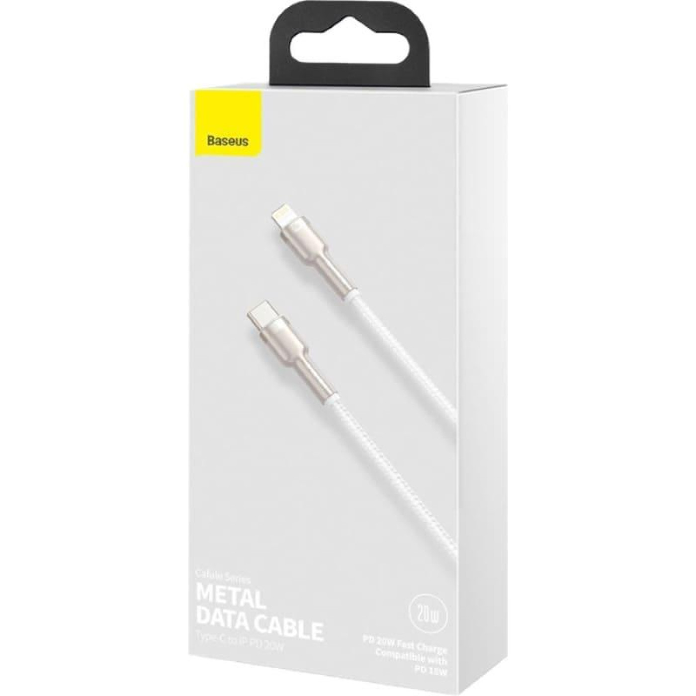 Кабель Baseus Cafule Metal Type-C to Lightning PD 20W (2m) white (CATLJK-B02)