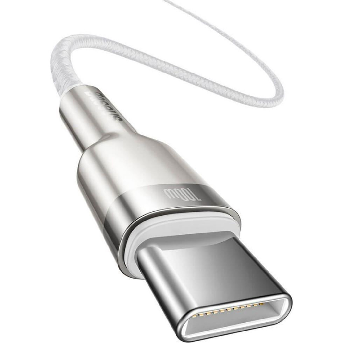 Кабель Baseus Cafule Metal Type-C to Type-C 100W (1m) white (CATJK-C02)