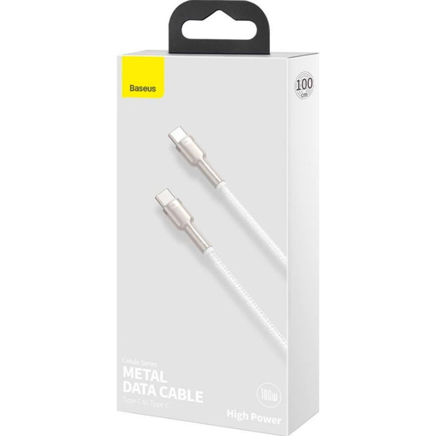 Кабель Baseus Cafule Metal Type-C to Type-C 100W (1m) white (CATJK-C02)