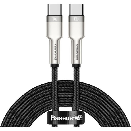 Кабель Baseus Cafule Metal Type-C to Type-C 100W (2m) black (CATJK-D01)