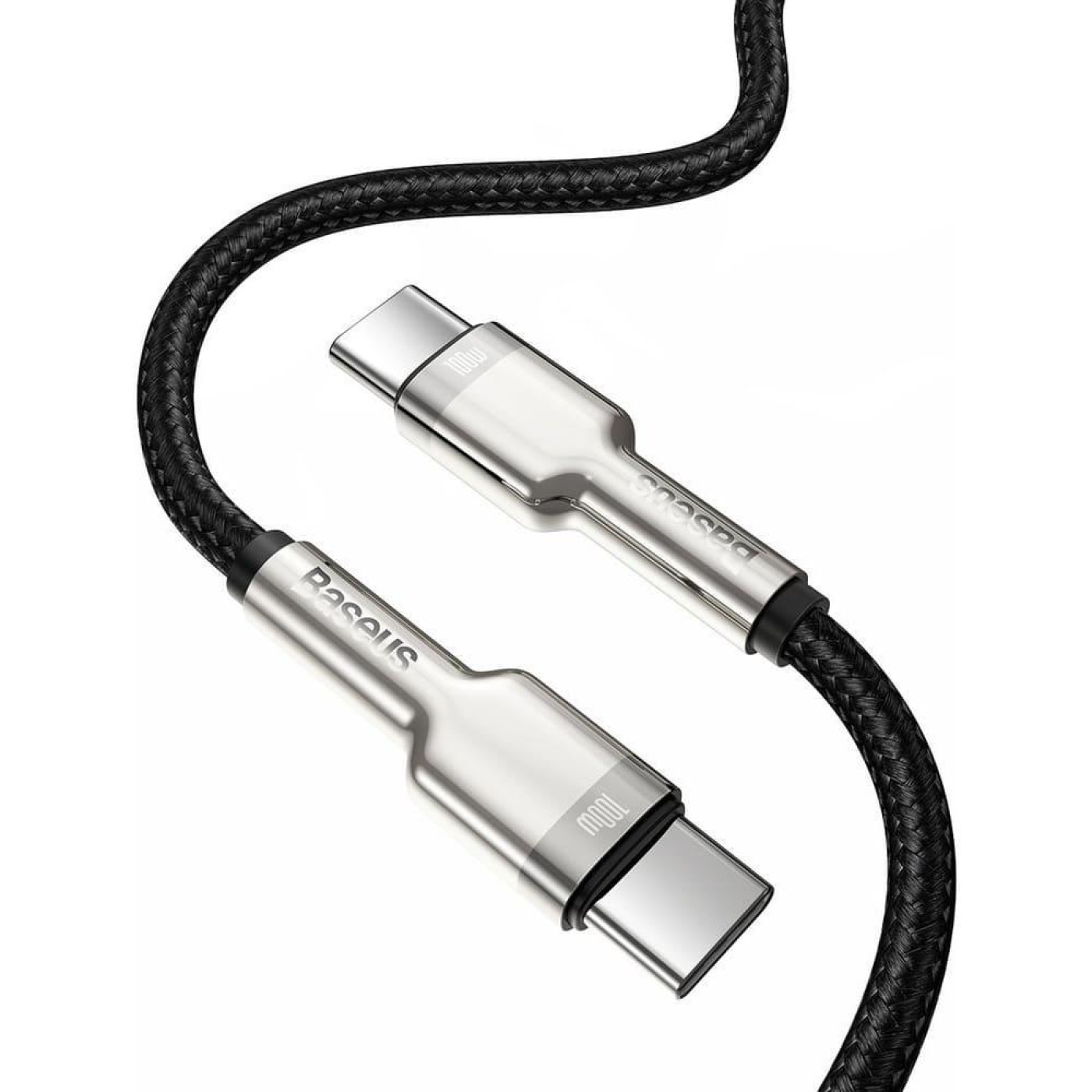 Кабель Baseus Cafule Metal Type-C to Type-C 100W (2m) black (CATJK-D01)