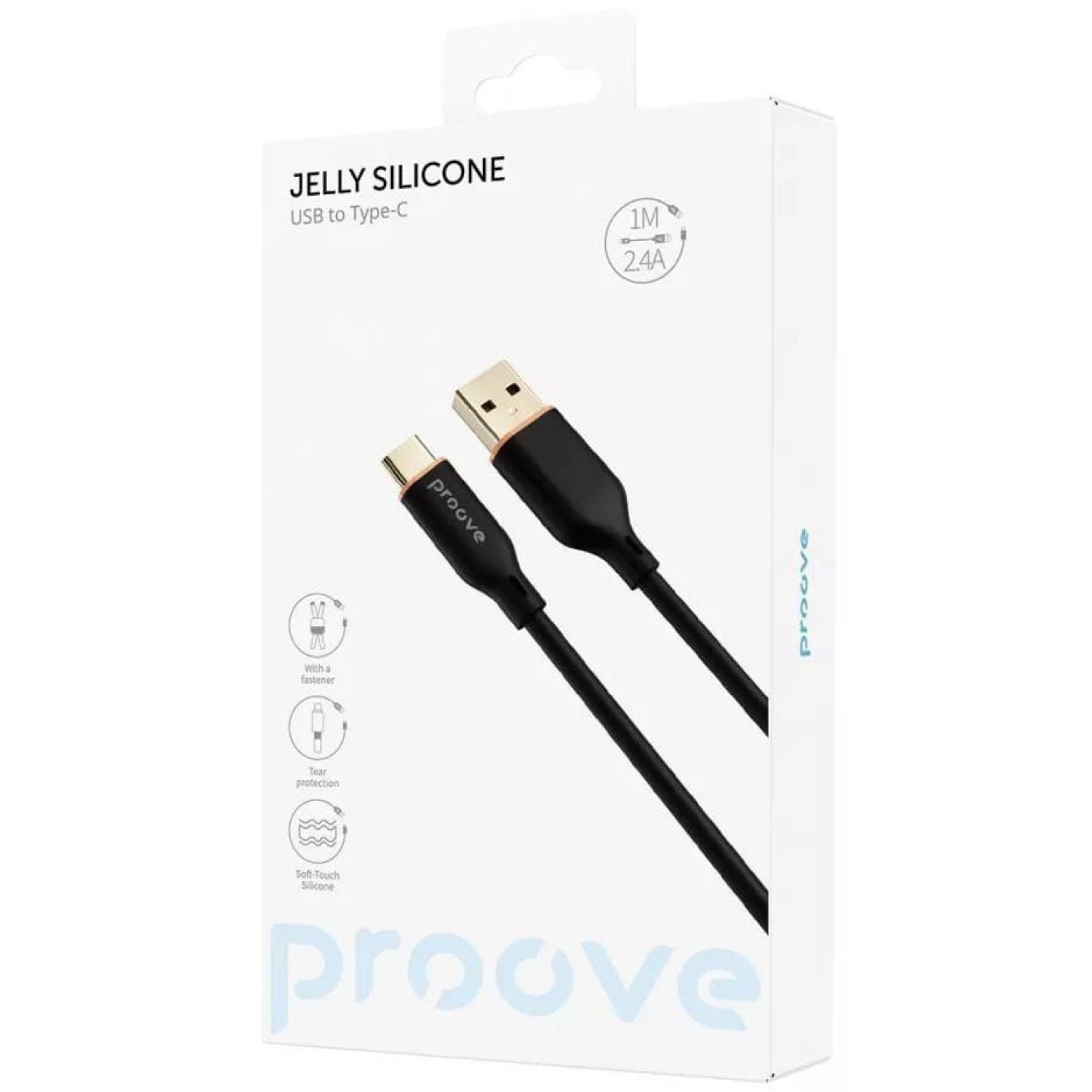Кабель Proove Jelly Silicone Type-C 2.4A (1m) black (CCJS20001201)