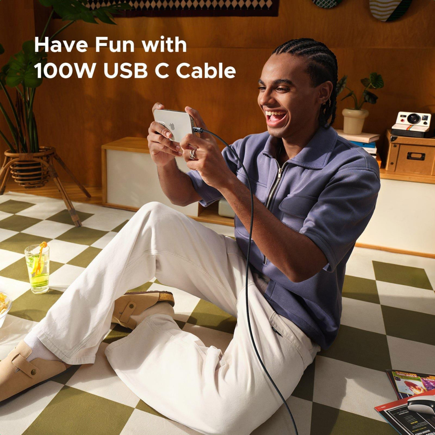 Кабель Ugreen USB Type-C Uno USB Type-C to USB Type-C 100W 1m Black (35501)