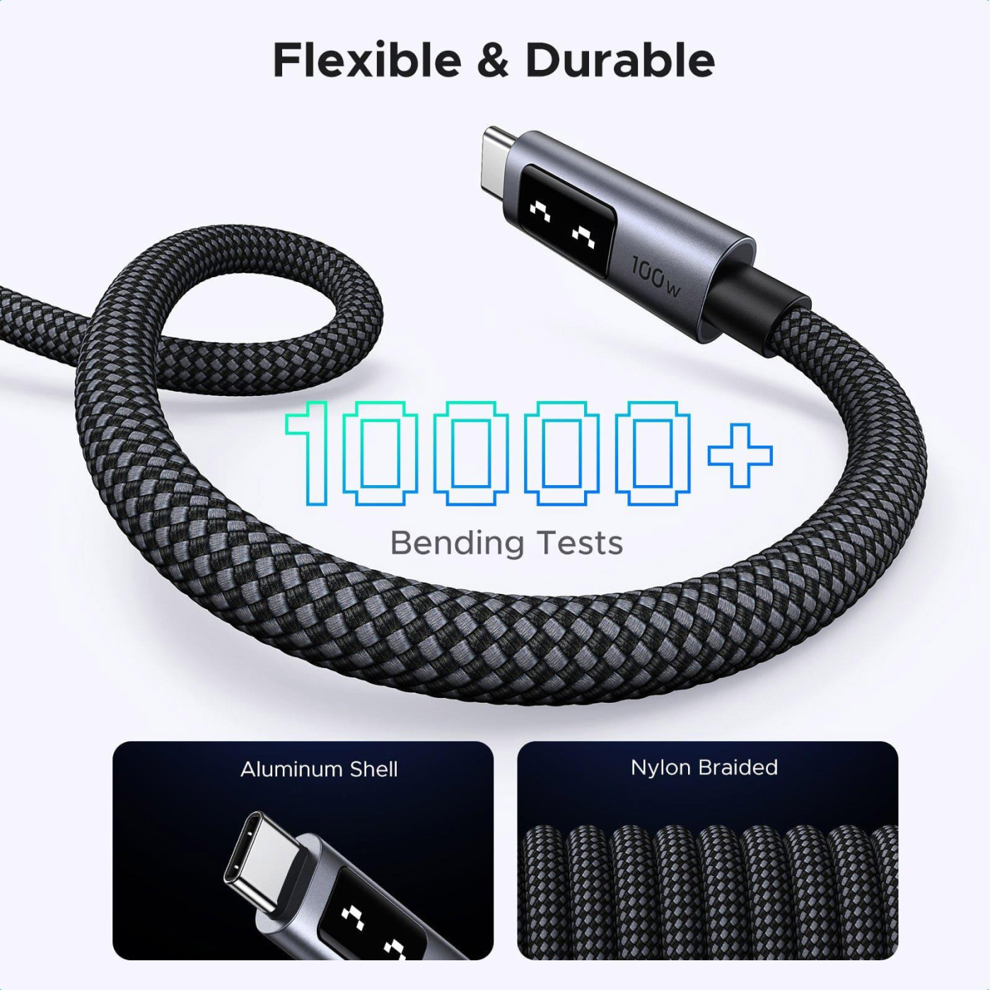 Кабель Ugreen USB Type-C Uno USB Type-C to USB Type-C 100W 1m Black (35501)