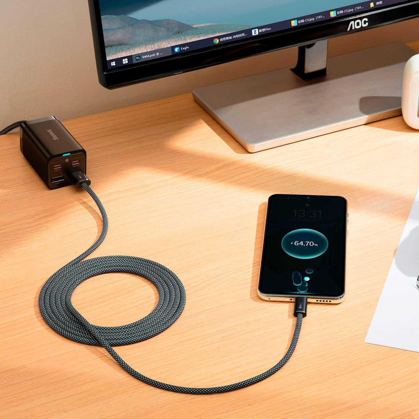 Кабель Baseus USB2.0AM-Type-C M, 2 м,(20V/5A), (100W) Dynamic Series Сирий,CALD000716 (CALD000716)