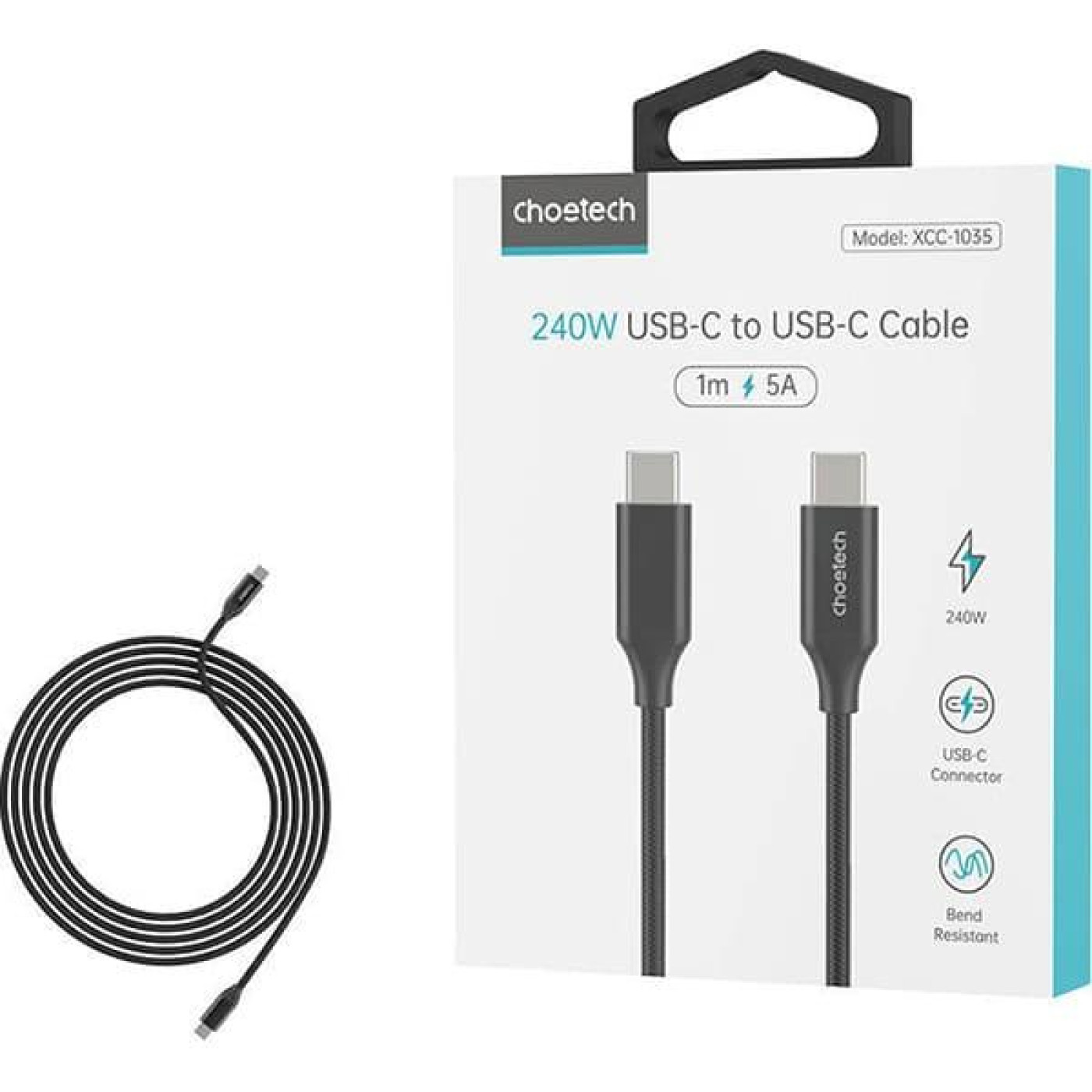 Кабель Choetech XCC-1035-BK, премиум якисть USB2.0 С-папа/C-папа, 1,2 м. (XCC-1035-BK)