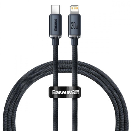 Кабель Baseus Lightning USB-C to Lightning Crystal Shine 20W 1.2m Black (CAJY000201)
