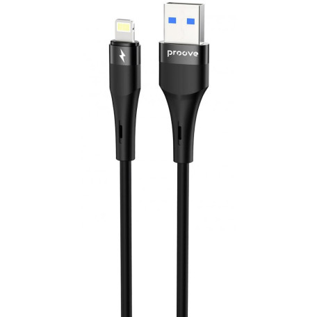 Кабель Proove Light Silicone Plus USB to Lightning 2.4A (1m) black (CCLS12001101)