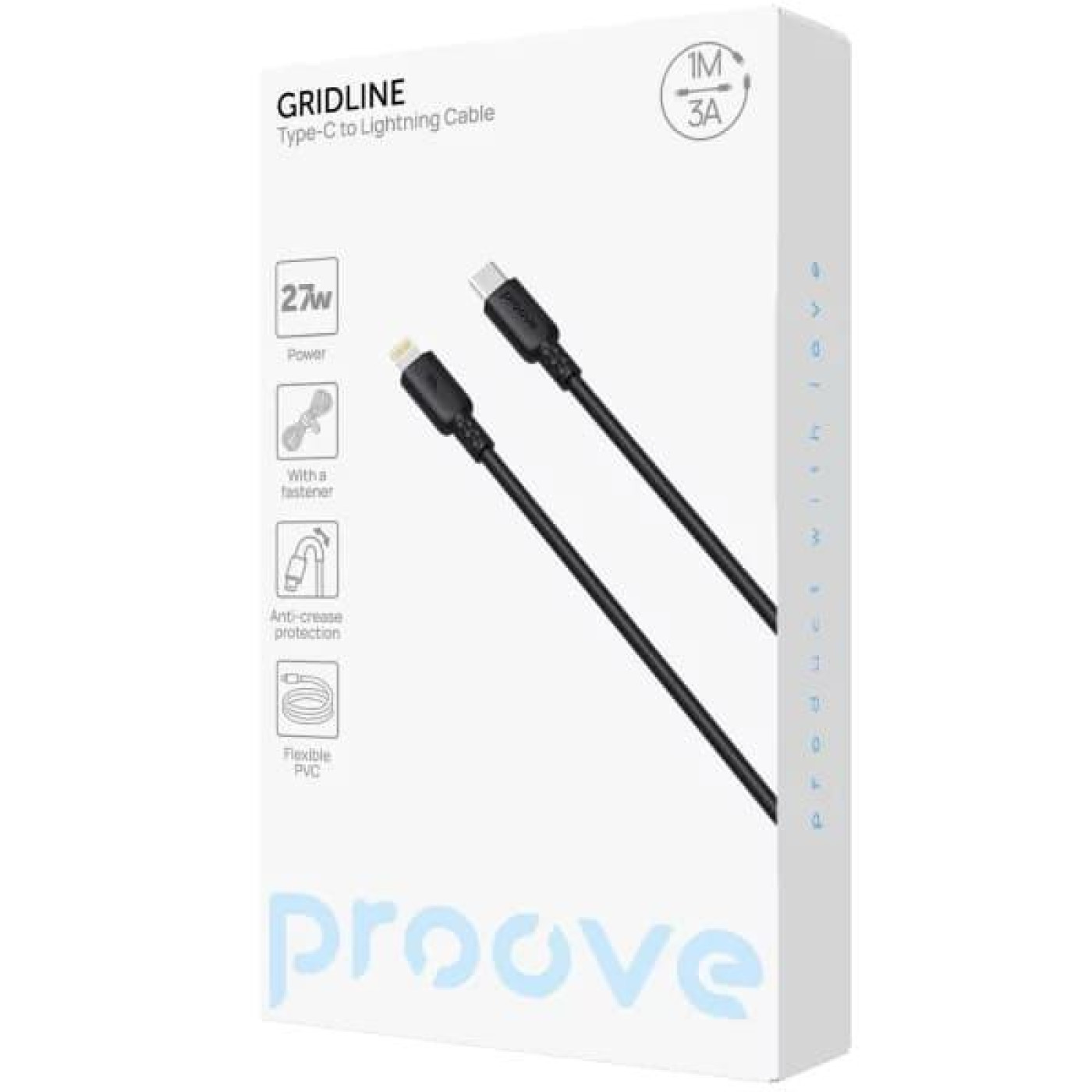 Кабель Proove GridLine Type-C to Lightning 27W (1m) black (CCGL27002101)