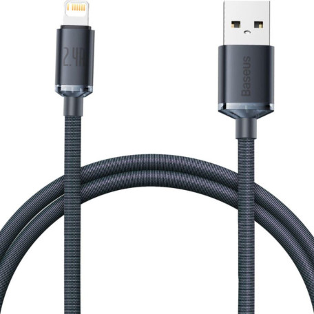 Кабель Baseus Crystal Shine Series USB Lightning 2.4 A 2m Black (CAJY000101)