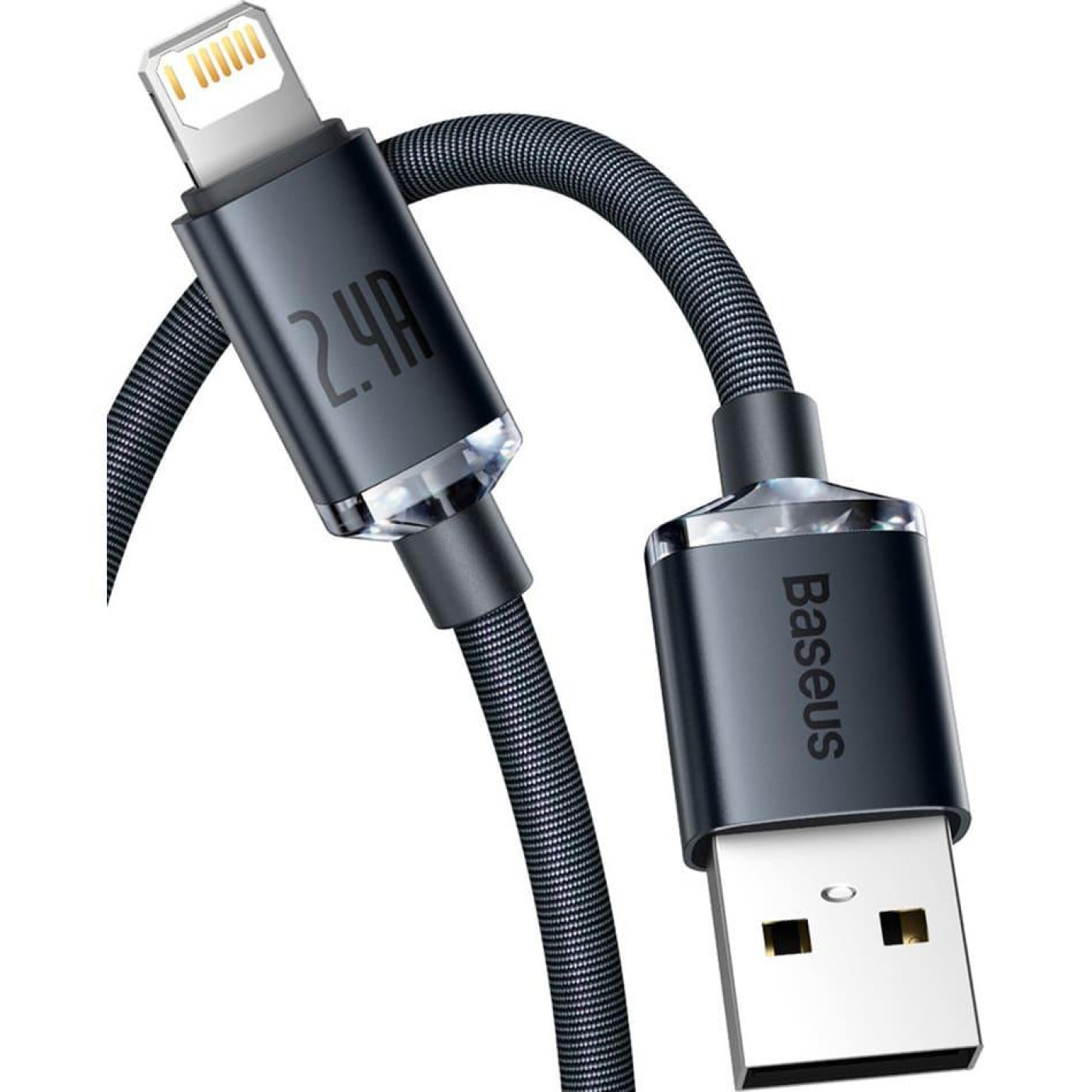 Кабель Baseus Crystal Shine Series USB Lightning 2.4 A 2m Black (CAJY000101)