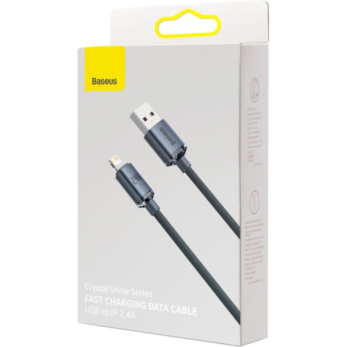 Кабель Baseus Crystal Shine Series USB Lightning 2.4 A 2m Black (CAJY000101)