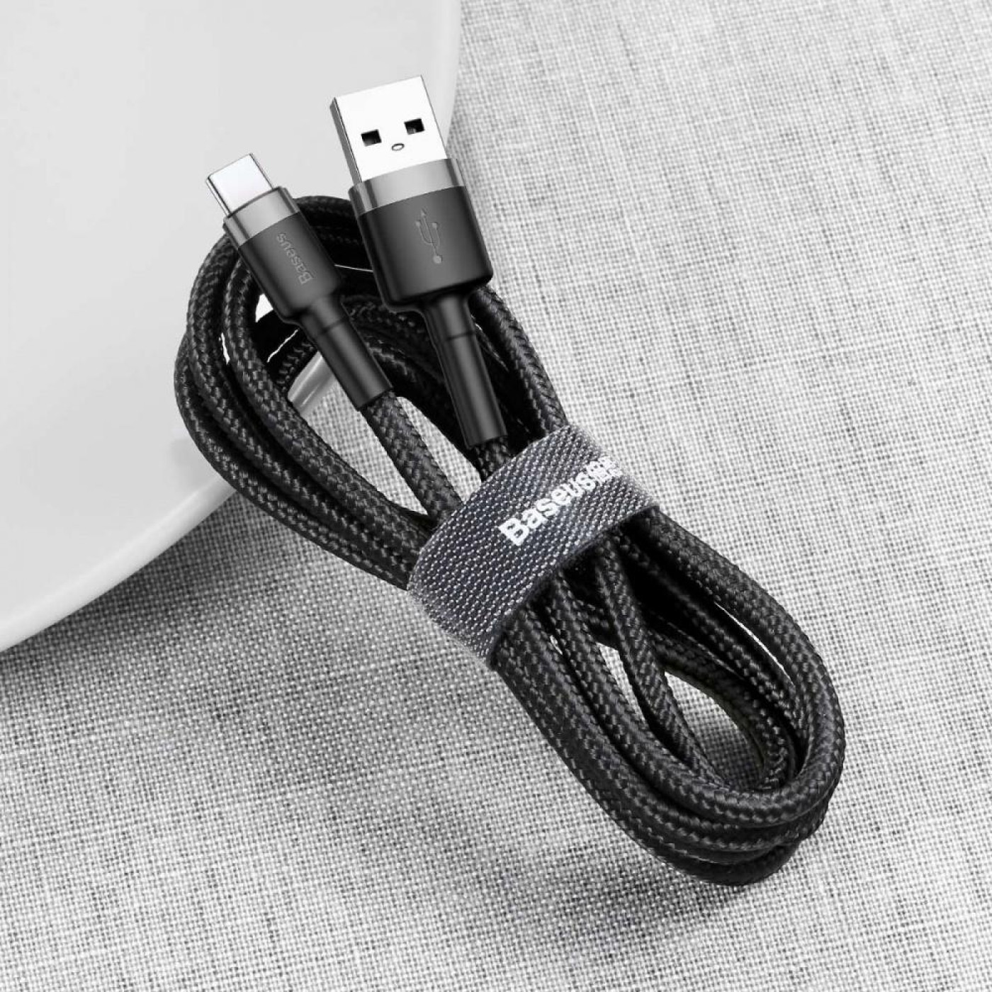 Кабель Baseus Cafule Type-C Cable 2A (3m) gray/black (CATKLF-UG1)