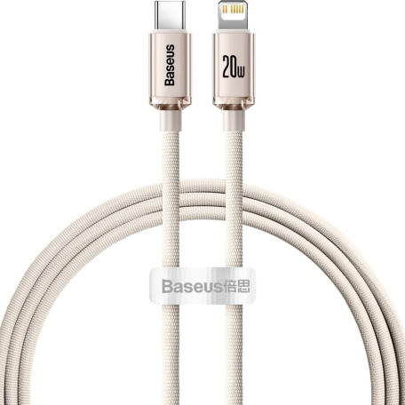 Кабель Baseus Lightning Crystal Shine Series Fast Charging Data Cable Type-C to Lightning 20W 1.2m Pink (CAJY001304)