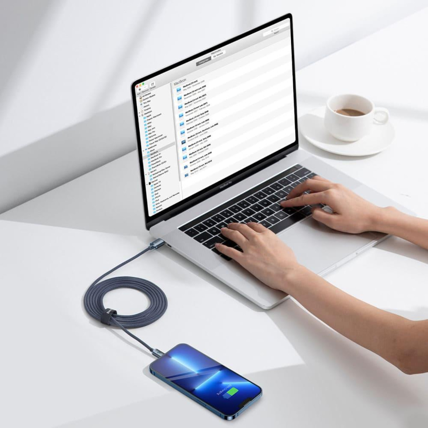 Кабель Baseus Lightning USB Type-C to Lightning Crystal Shine Series 20W 2m Black (CAJY000301)