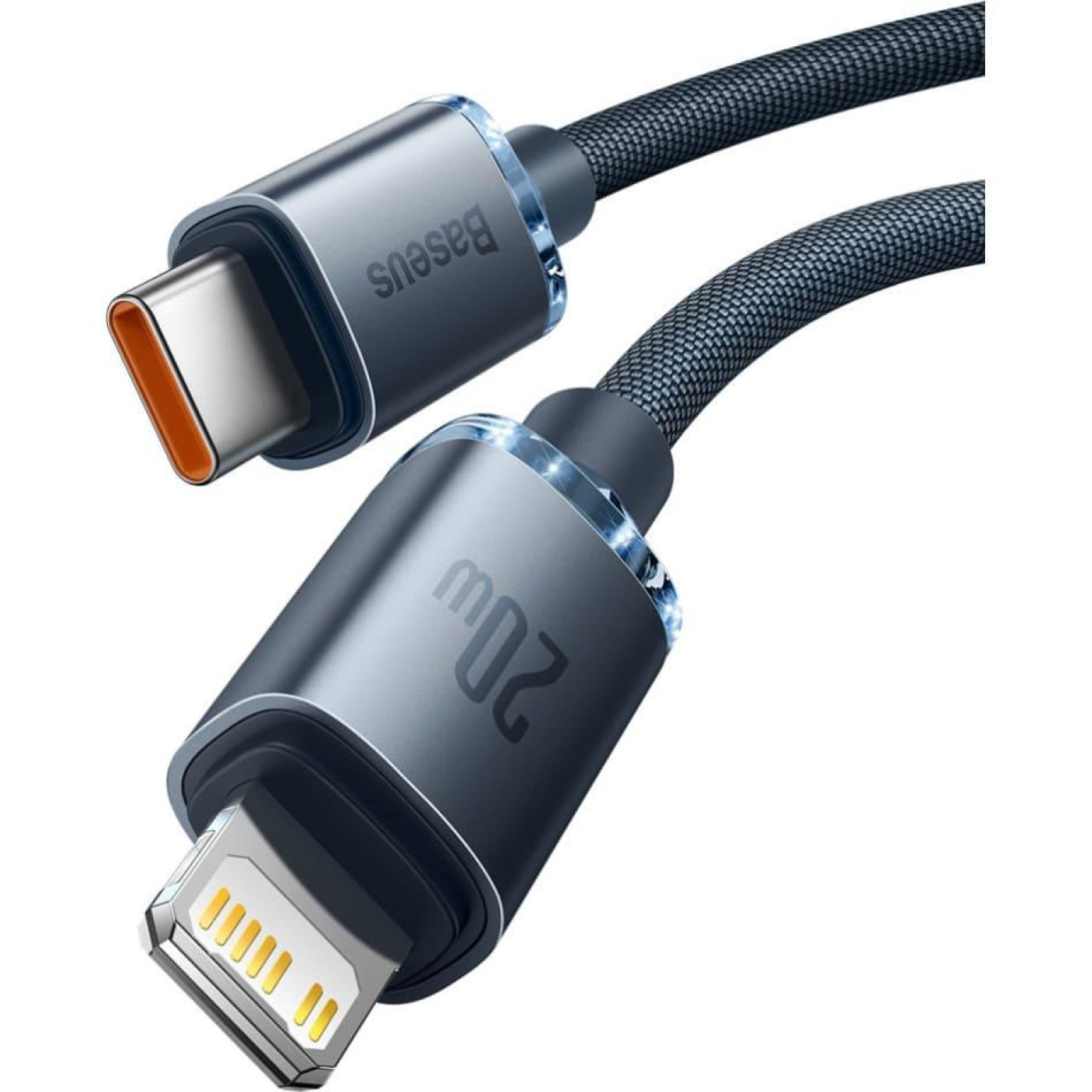 Кабель Baseus Lightning USB Type-C to Lightning Crystal Shine Series 20W 2m Black (CAJY000301)