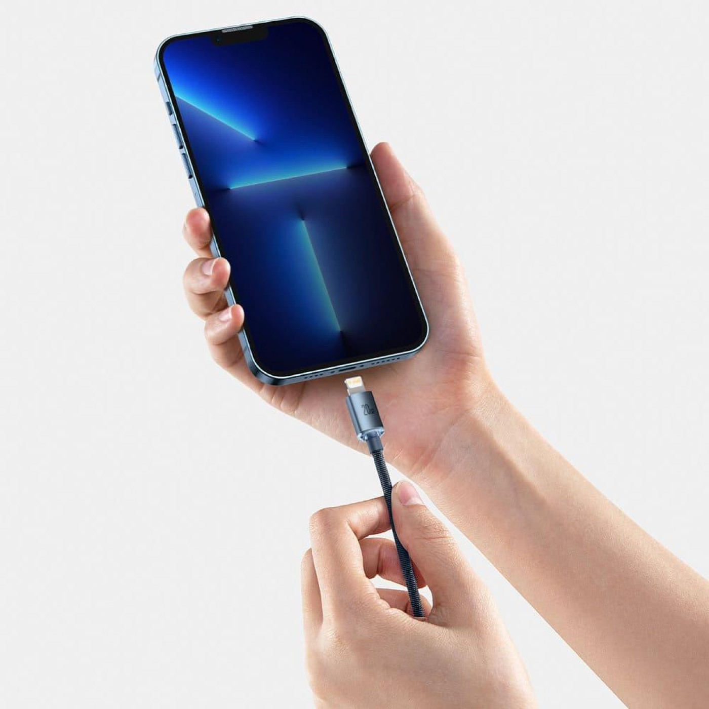Кабель Baseus Lightning USB Type-C to Lightning Crystal Shine Series 20W 2m Black (CAJY000301)