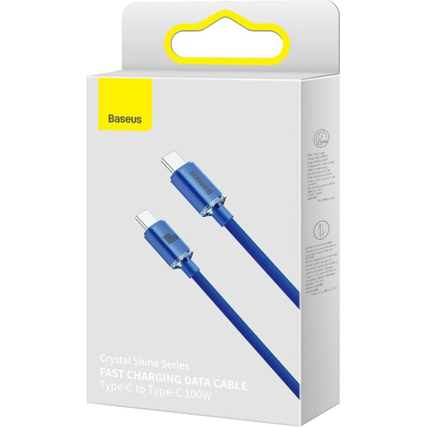 Кабель Baseus USB Type-C Crystal Shine Series Fast Charging Data Cable Type-C to Type-C 100W 1.2m Blue (CAJY000603)
