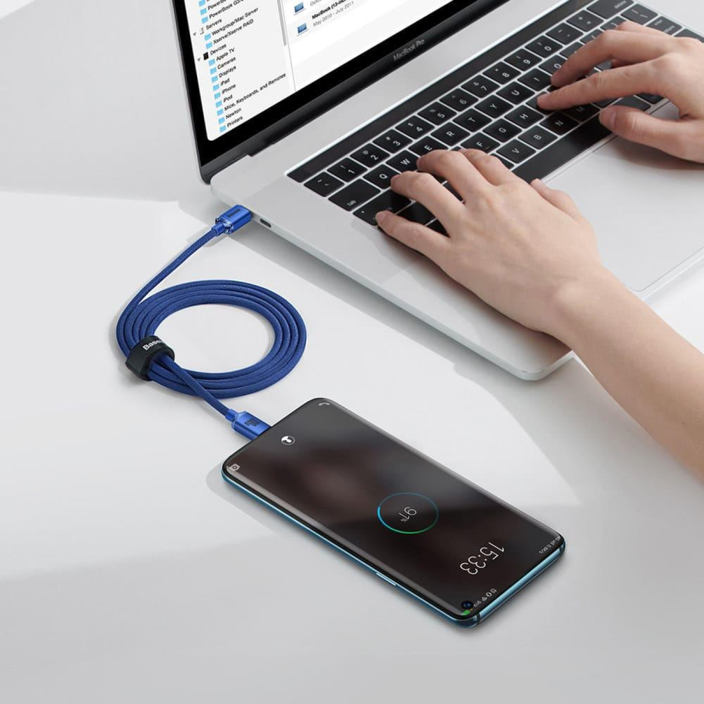 Кабель Baseus USB Type-C Crystal Shine Series Fast Charging Data Cable Type-C to Type-C 100W 1.2m Blue (CAJY000603)