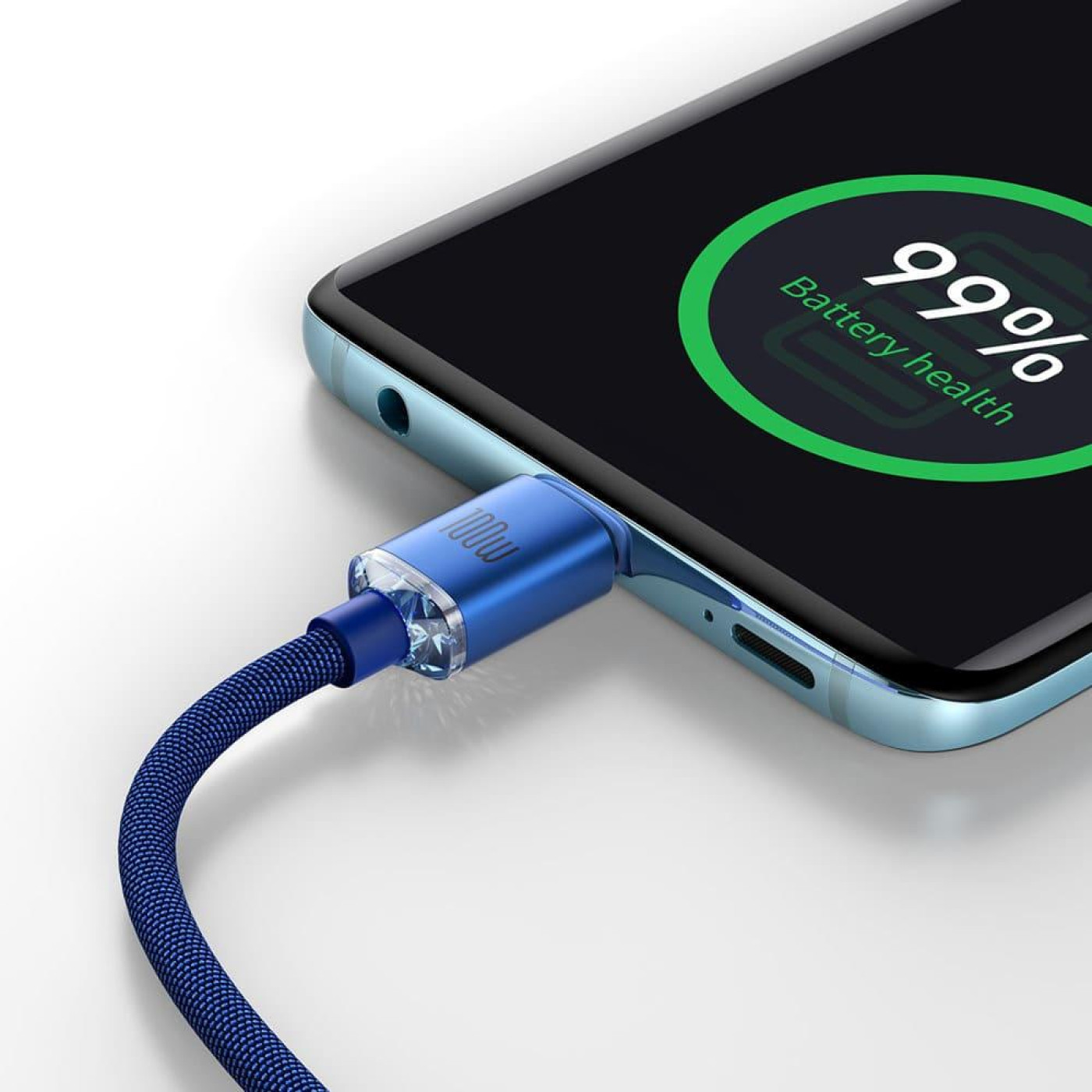Кабель Baseus USB Type-C Crystal Shine Series Fast Charging Data Cable Type-C to Type-C 100W 1.2m Blue (CAJY000603)