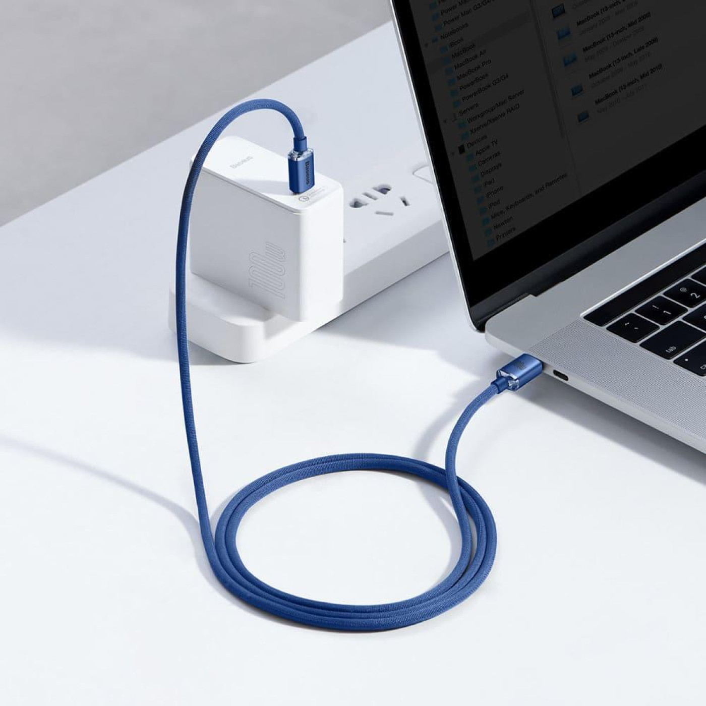 Кабель Baseus USB Type-C Crystal Shine Series Fast Charging Data Cable Type-C to Type-C 100W 1.2m Blue (CAJY000603)