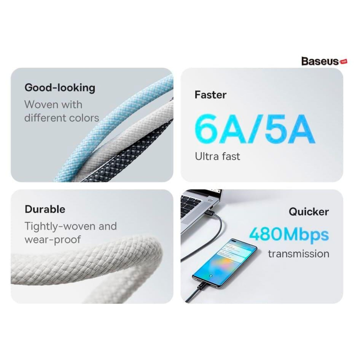 Кабель Baseus USB Type-C Dynamic Series Fast Charging Data cabel USB to Type-C 100W 2m White (CALD000702)
