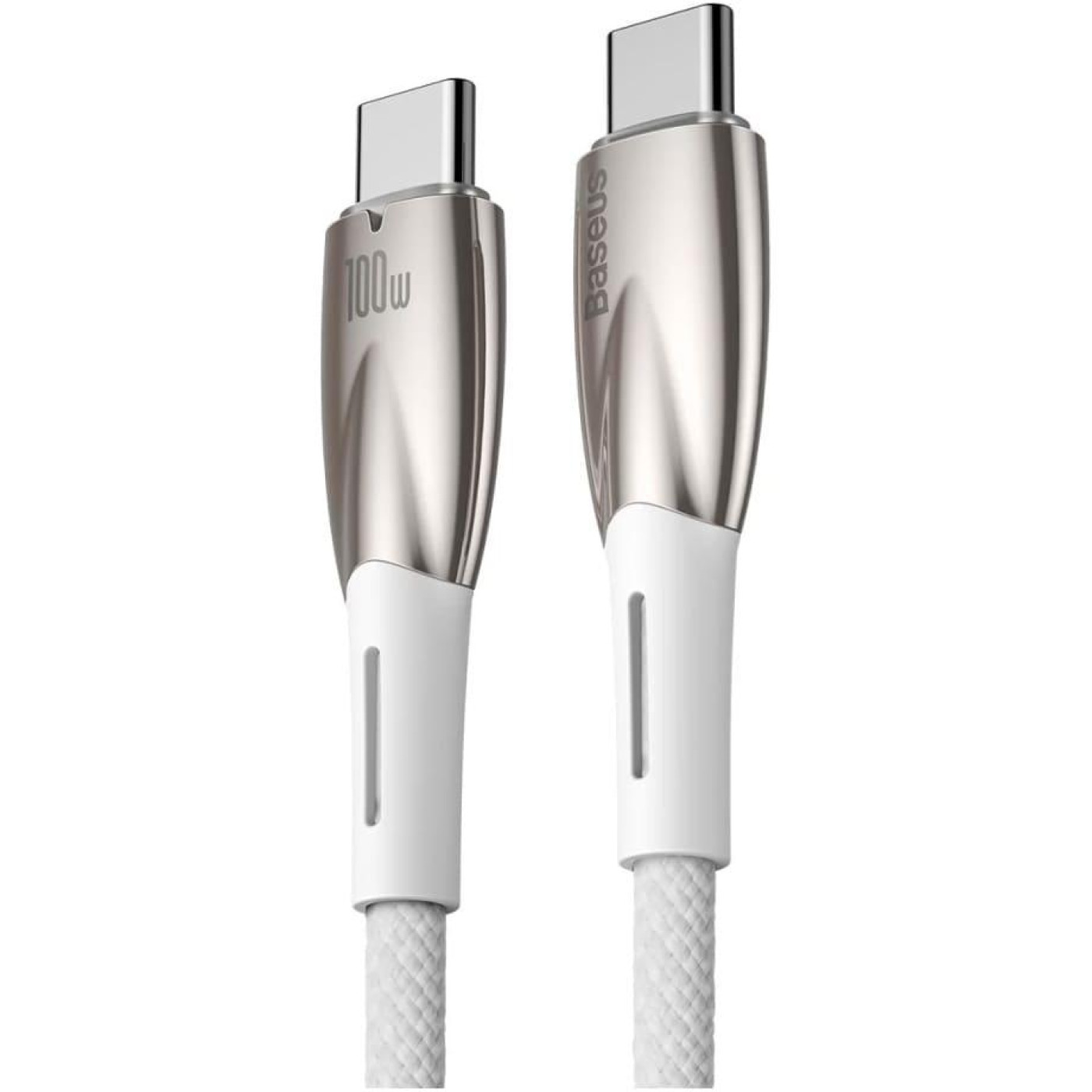 Кабель Baseus USB Type-C Glimmer Series Power Delivery Type-C to Type-C 100W 1m White (CADH000702)