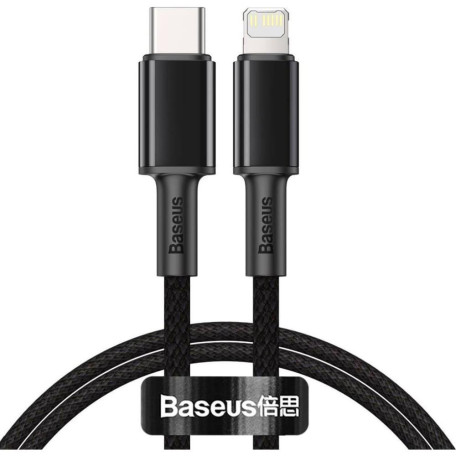 Кабель Baseus Lightning Type-C to Lightning PD 20W 1M High Density Braided Black (CATLGD-01)