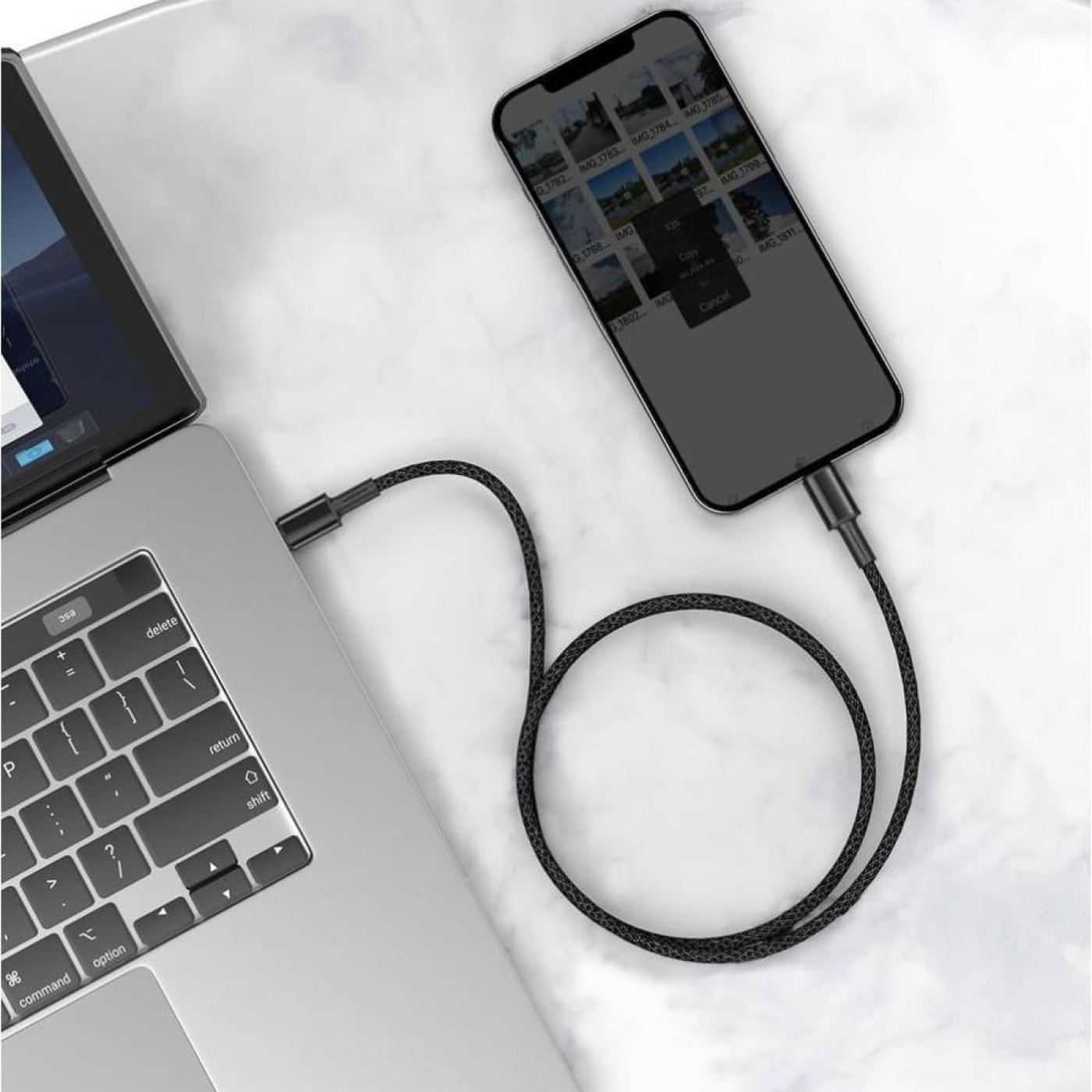 Кабель Baseus Lightning Type-C to Lightning PD 20W 1M High Density Braided Black (CATLGD-01)