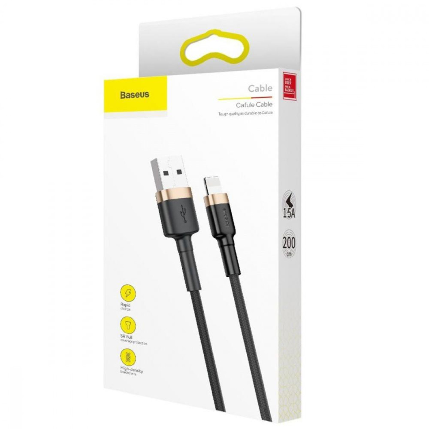 Кабель Baseus Cafule Lightning 1.5A (2m) gold/black (CALKLF-CV1)