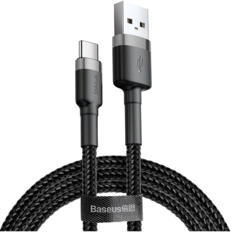 Кабель Baseus Cafule Type-C Cable 2A (3m) gray/black (CATKLF-UG1)