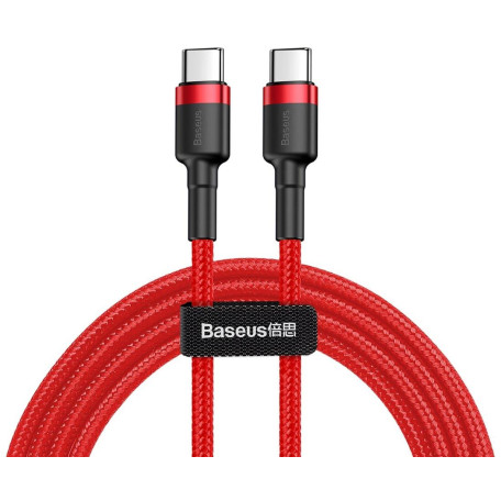 Кабель Baseus Cafule Type-C to Type-C PD 2.0 60W (2m) red (CATKLF-H09)
