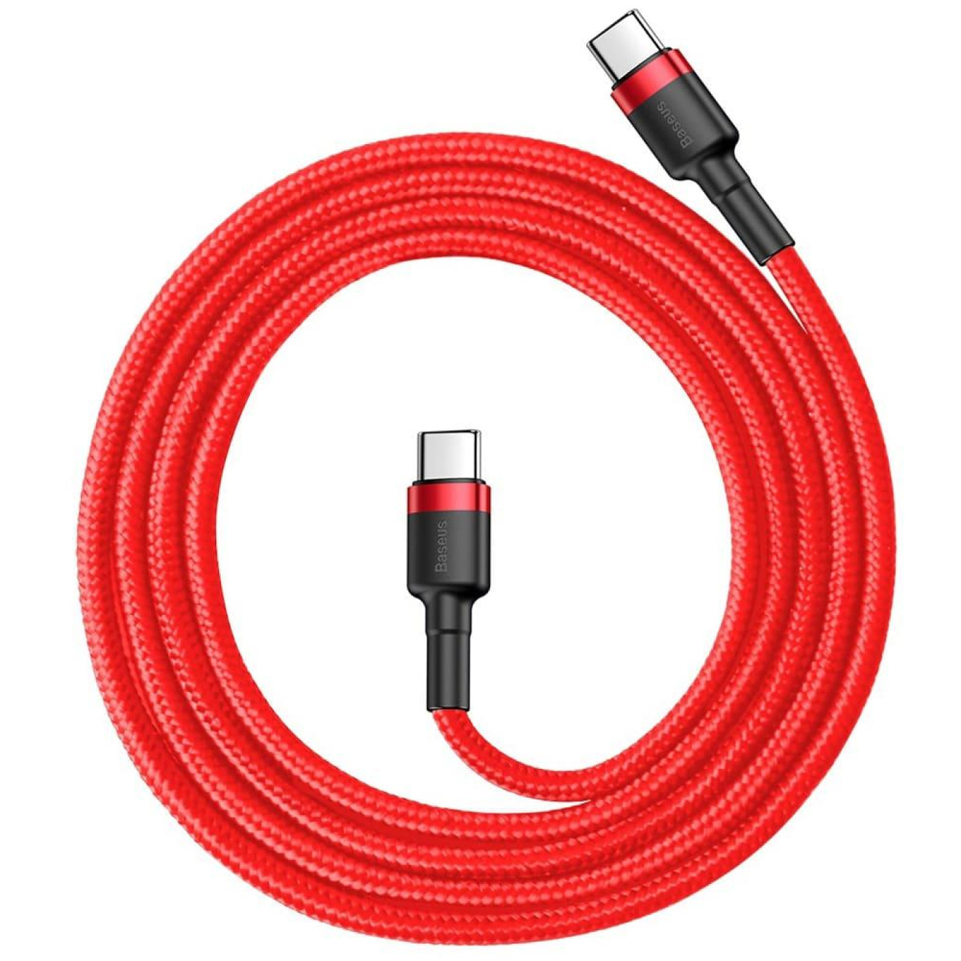 Кабель Baseus Cafule Type-C to Type-C PD 2.0 60W (2m) red (CATKLF-H09)