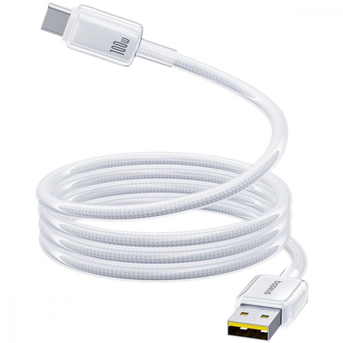 Кабель Baseus Crystal Fast Charging Data USB to Type-C (Car Charging Supported) 100W/7.5W (1m) white (E0427900)