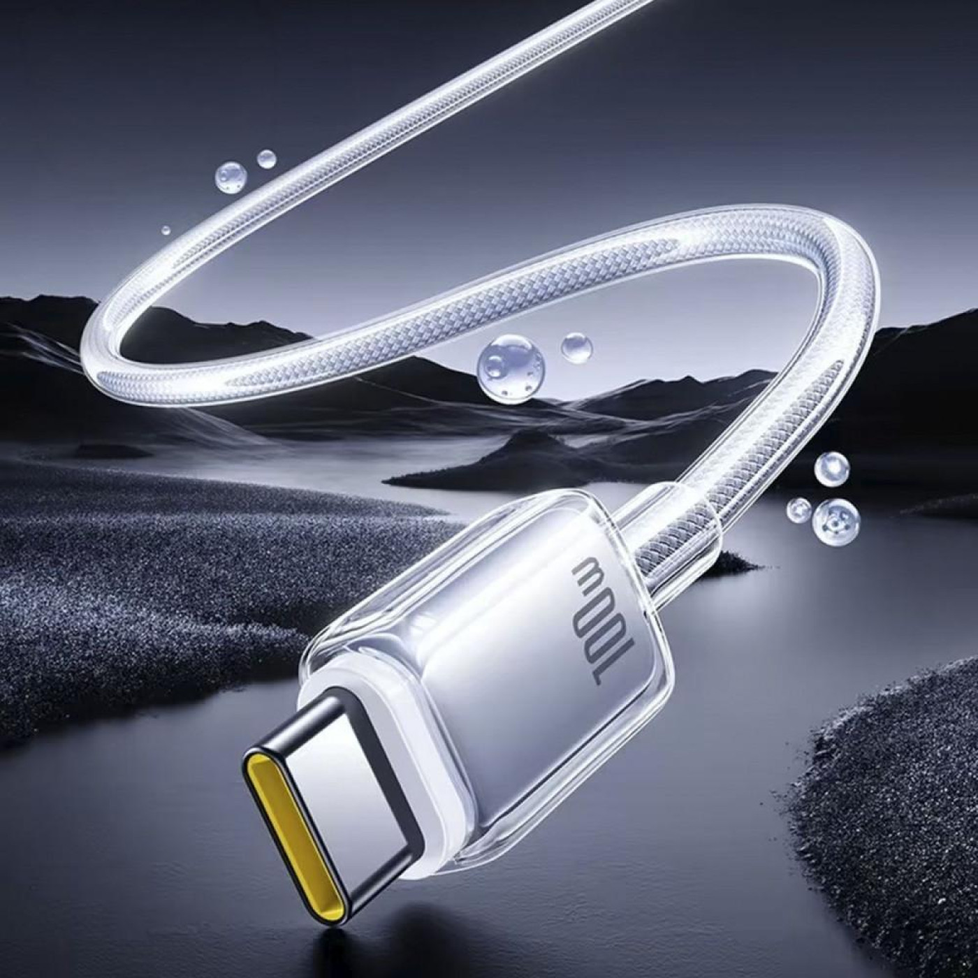Кабель Baseus Crystal Fast Charging Data USB to Type-C (Car Charging Supported) 100W/7.5W (1m) white (E0427900)