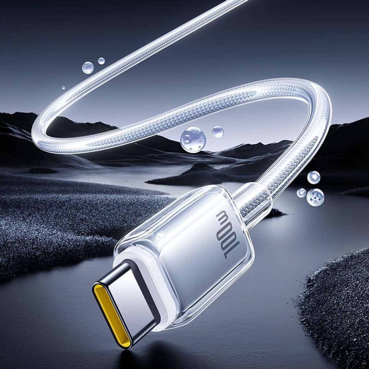 Кабель Baseus Crystal Fast Charging Data USB to Type-C (Car Charging Supported) 100W/7.5W (2m) white (E0427901)