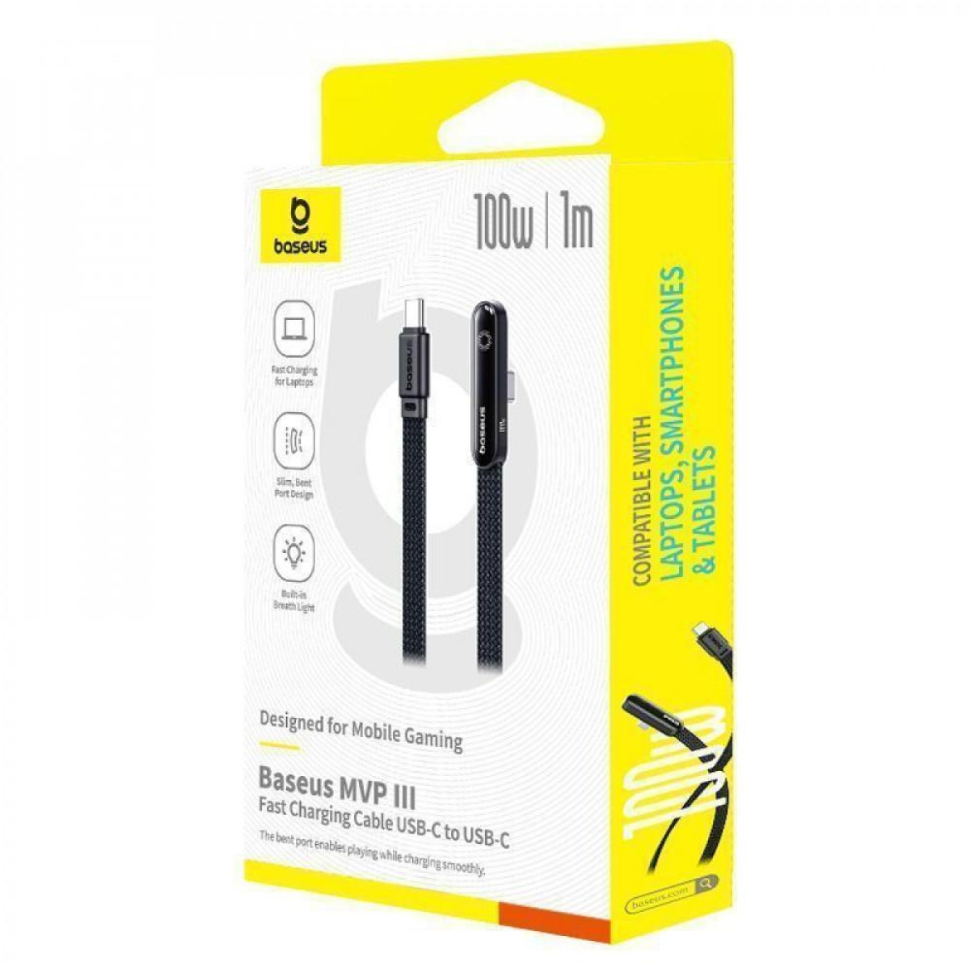 Кабель Baseus MVP 3 Fast Charging Type-C to Type-C 100W (1m) black (P10382500121-00)