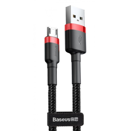 Кабель Baseus USB2.0AM-MicroUSBM,2.0 м,1.5A,чорний-червоний,(двосторонний) CAMKLFBaseus (CAMKLF-C91)