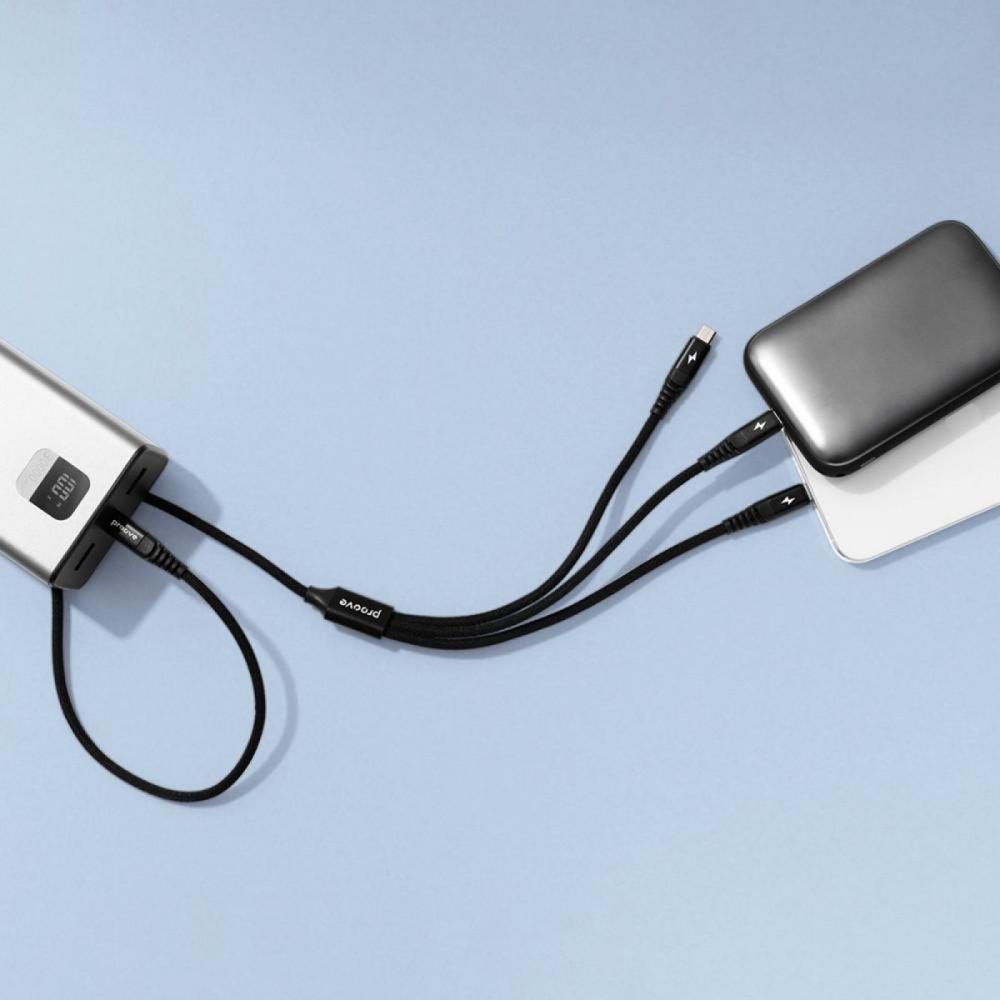 Кабель Proove Hydra 3 in1 Type-C + Micro USB + Lightning (1m) black (CCHY15012101)