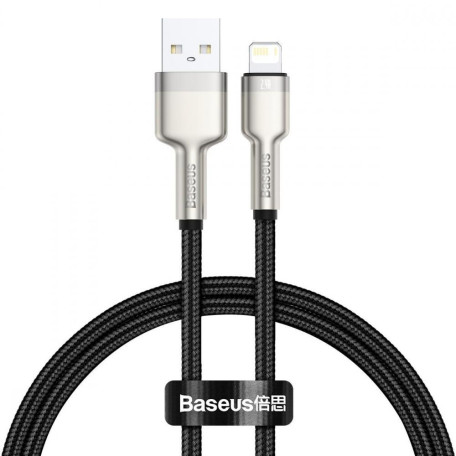 Кабель Baseus Cafule Series Metal Data Cable USB to Lightning 2.4A 0.25m Black (CALJK-01)