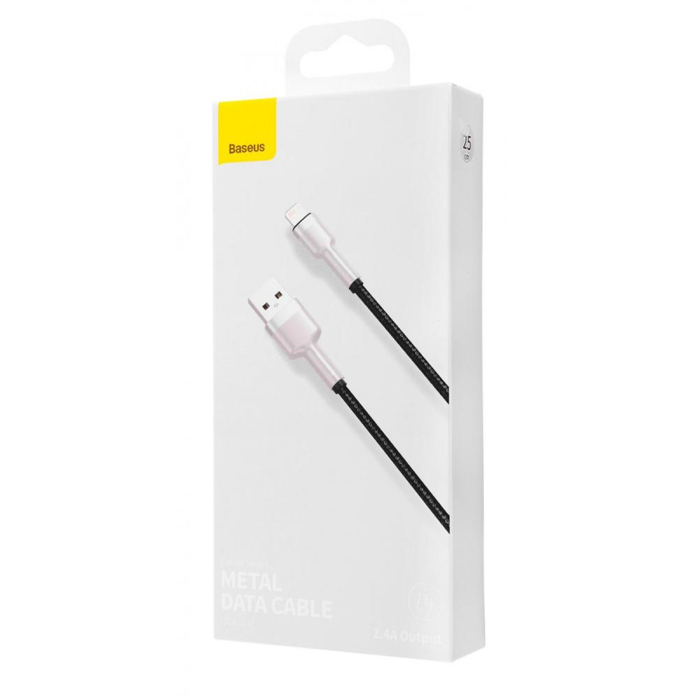 Кабель Baseus Cafule Series Metal Data Cable USB to Lightning 2.4A 0.25m Black (CALJK-01)