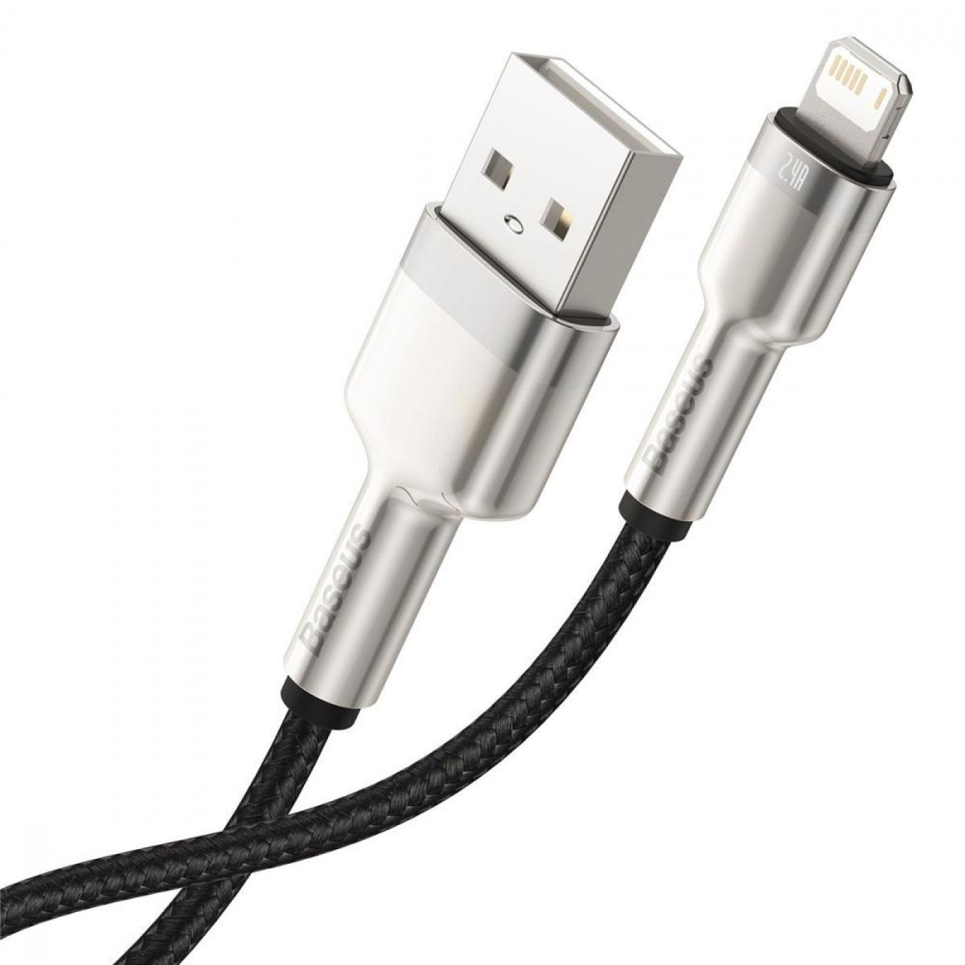 Кабель Baseus Cafule Series Metal Data Cable USB to Lightning 2.4A 0.25m Black (CALJK-01)