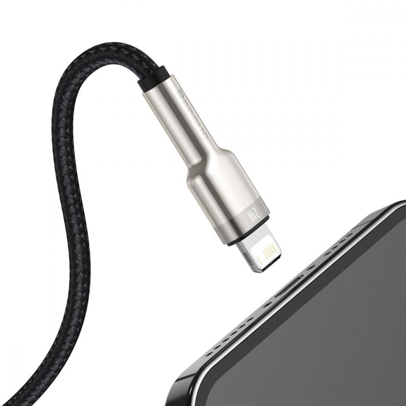 Кабель Baseus Cafule Series Metal Data Cable USB to Lightning 2.4A 0.25m Black (CALJK-01)