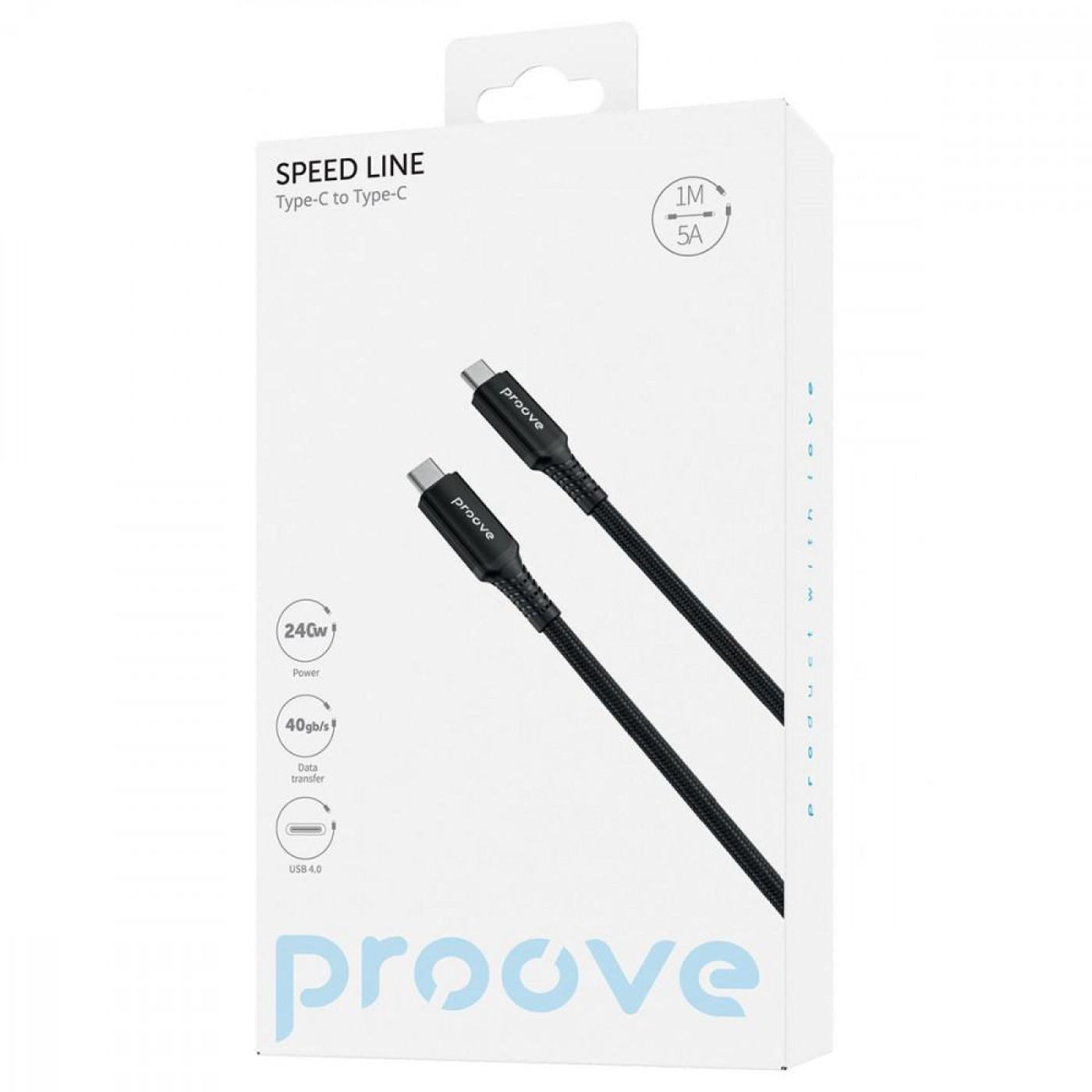 Кабель Proove Speed Line Type-C to Type С 240W USB 4.0 (1m) black