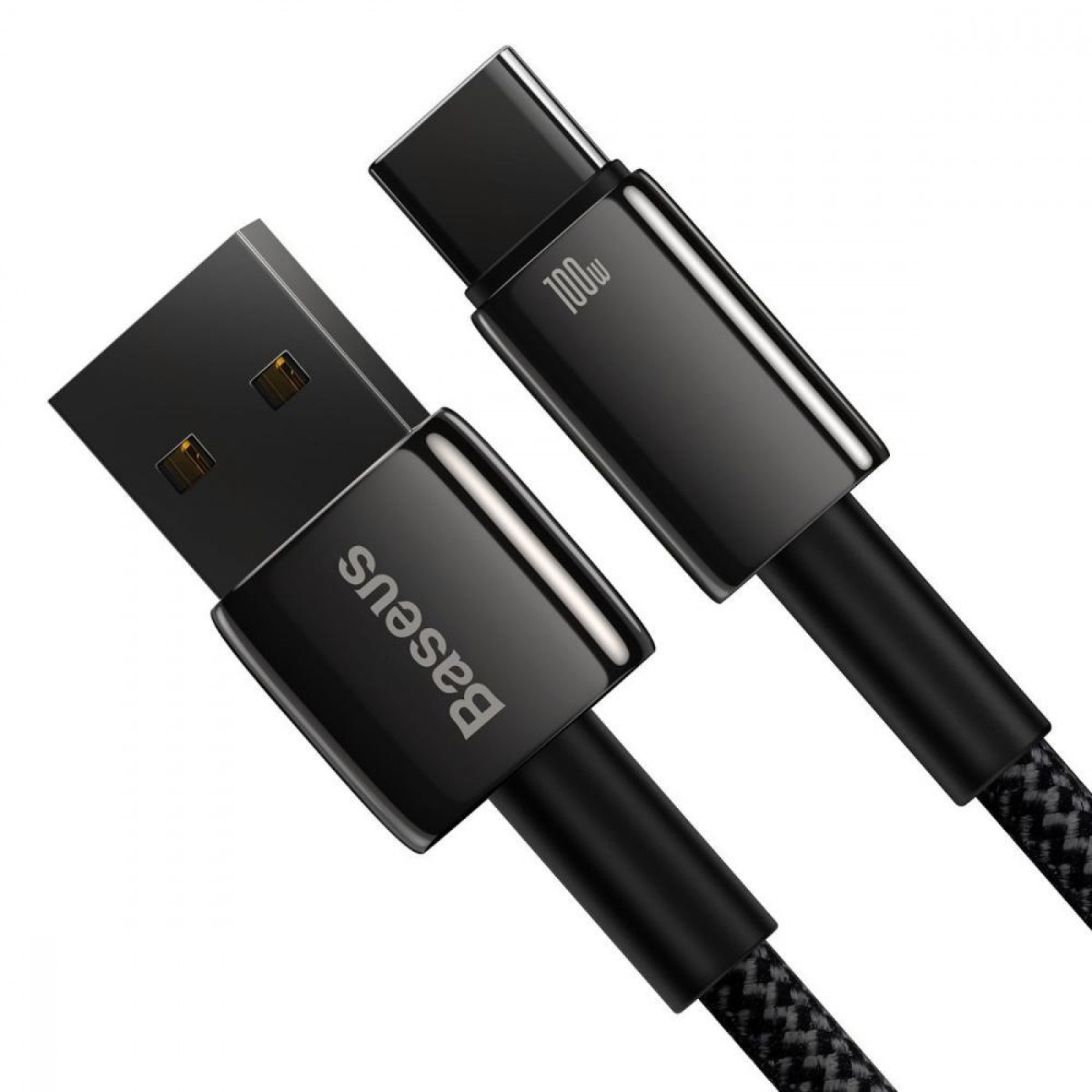 Кабель Baseus Tungsten Gold Fast Charging Data Cable USB to Type-C 100W 1m Black (CAWJ000001)